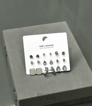 Pearl Crystal Studs and Hoop Earrings combo Pearl Crystal Studs and Hoop Earrings combo