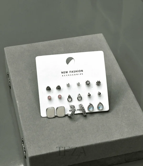 Pearl Crystal Studs and Hoop Earrings combo Pearl Crystal Studs and Hoop Earrings combo