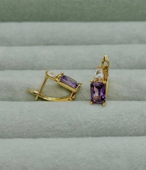 Purple Stud Earrings for Women – Luxury Imported Korean Design, Waterproof & Long-Lasting Purple Stud Earrings for Women