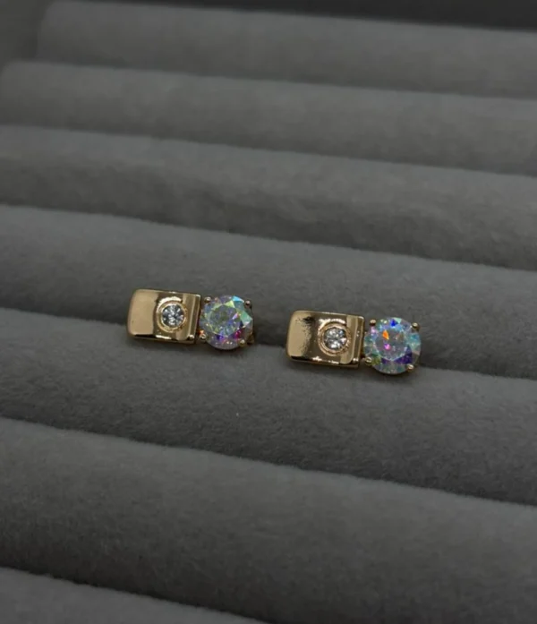 Rainbow Stud Earrings in Gold Rainbow Stud Earrings in Gold