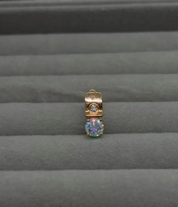 Rainbow Stud Earrings in Gold for women (2) Rainbow Stud Earrings in Gold for women