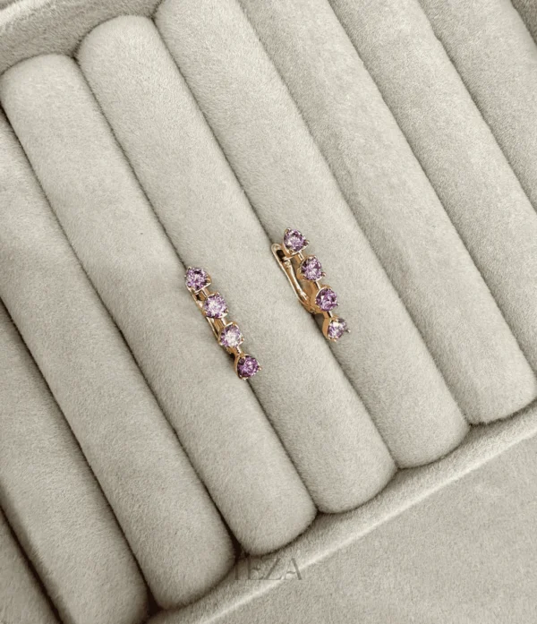 Unique Purple Scapolite Stone Earrings for women Unique Purple Scapolite Stone Earrings
