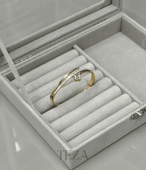 Clover Crystal Bracelet – Rose Gold Stainless Steel Fashion Jewelry for Women