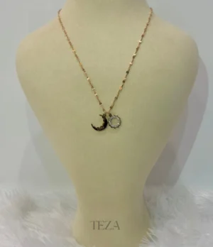 Crystal Circle Pendant Necklace – Elegant Stainless Steel Jewelry Crystal Circle Pendant Necklace – Elegant Stainless Steel Jewelry