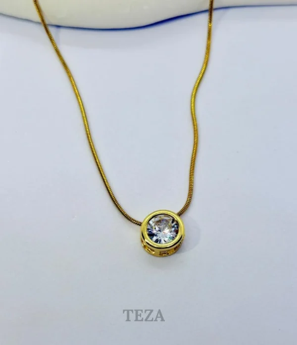 Crystal Pendant Necklace – Stainless Steel Jewelry for Women