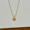 Dainty Pink Round Pendant Necklace – Stainless Steel Jewelry Dainty Pink Round Pendant Necklace – Stainless Steel Jewelry