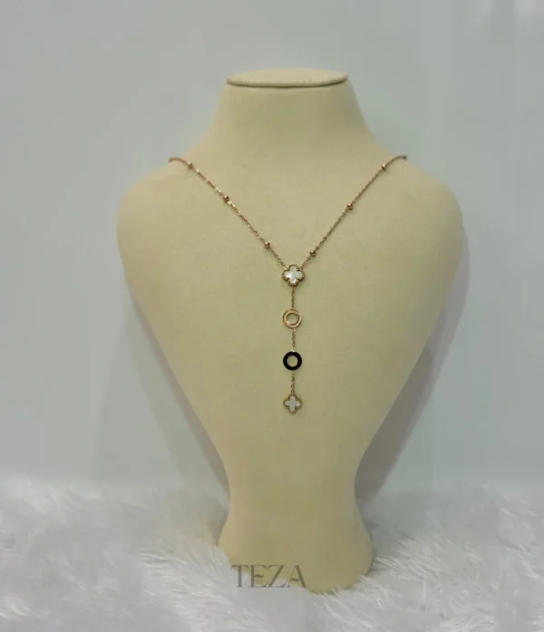 Double Circle & Clover Necklace for girls Double Circle & Clover Necklace for girls