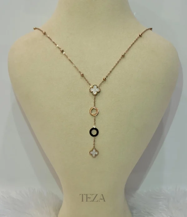 Double Circle & Clover Necklace for women Double Circle & Clover Necklace for women