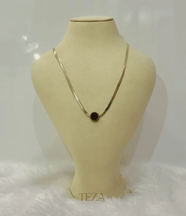 Elegant Black Stone Pendant Necklace for women