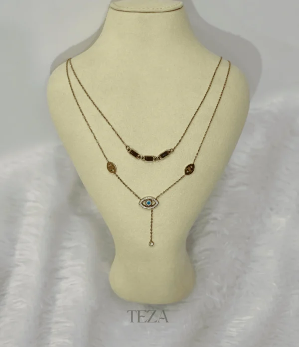 Evil Eye Pendant Necklace – Rose Gold Stainless Steel Evil Eye Pendant Necklace – Rose Gold Stainless Steel