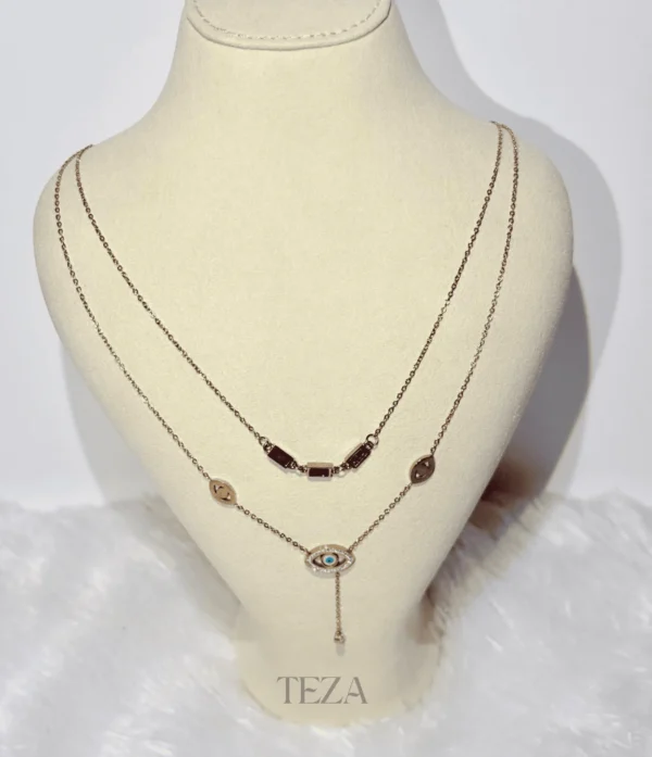 Evil Eye Pendant Necklace – Rose Gold Stainless Steel for women Evil Eye Pendant Necklace – Rose Gold Stainless Steel