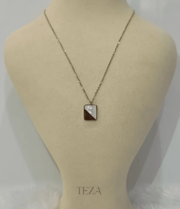 Geometric Stone Pendant Necklace