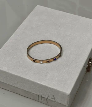 Gold Plated Multi-Color Gemstone Bangles Gold Plated Multi-Color Gemstone Bangles