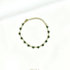 Stainless Steel Beaded Bracelet – Green Crystal Chain Jewelry