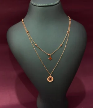 Stainless Steel Black Circle Pendant Necklace Stainless Steel Black Circle Pendant Necklace