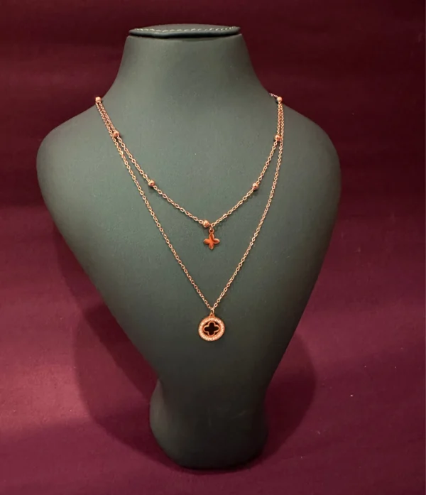 Stainless Steel Black Circle Pendant Necklace for women Stainless Steel Black Circle Pendant Necklace