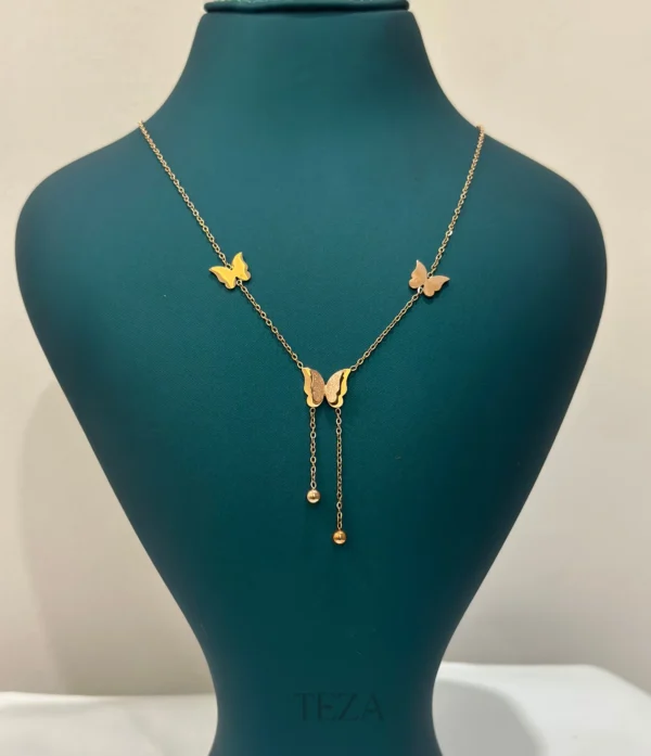 Stainless Steel Butterfly Pendant Necklace – Gold Layered Chain Jewelry Stainless Steel Butterfly Pendant Necklace – Gold Layered Chain Jewelry