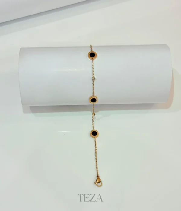 Stainless Steel Circle Charm Bracelet – Elegant Crystal Chain for women