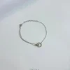 Stainless Steel Circle Pendant Bracelet – Minimalist Silver Jewelry