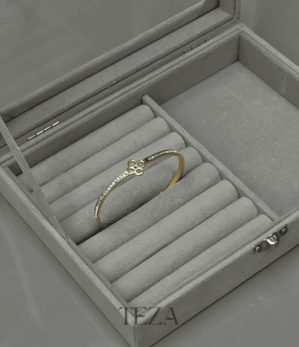 Stainless Steel Clover Bangle Bracelet