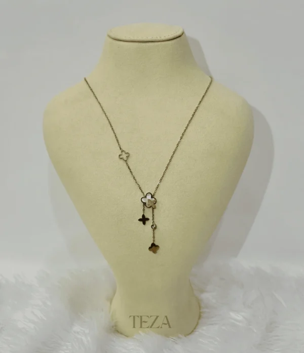 Stainless Steel Clover Pendant Necklace – Dainty Gold Chain for womens Stainless Steel Clover Pendant Necklace – Dainty Gold Chain for womens