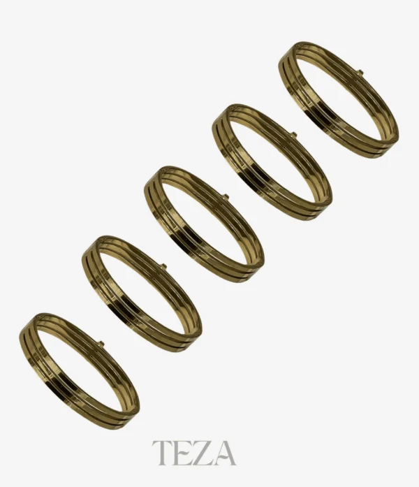 Stainless Steel Cuff Bangle for women Stainless Steel Cuff Bangle– Triple Line Gold Bangle for Women