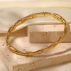 Anti Tarnish 18k Gold Bamboo Design Bracelet Bangle For Girls & Womens