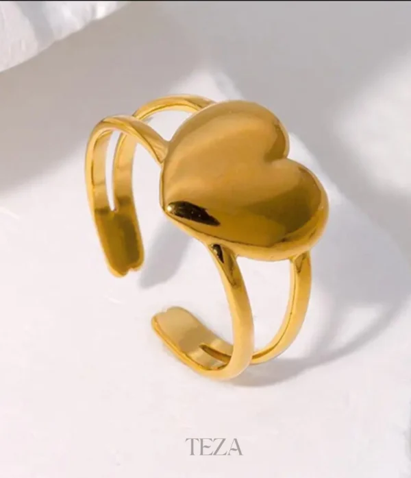 Anti-Tarnish Solid Heart Shape Adjustable Ring Anti Tarnish Solid Heart Shape Adjustable Ring
