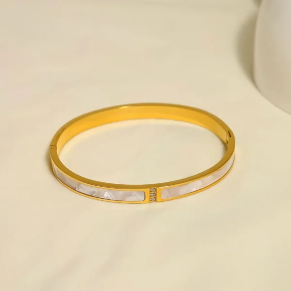 Cubic Zirconia Gold-Plated Kada for Women Elegant Designer Bracelet