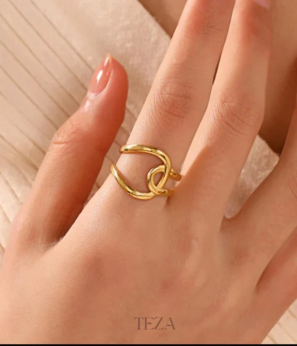 Double Ring Cross Ring – 18K Gold Plated Adjustable Fashion Jewelry for Women Double Ring Cross Ring – 18K Gold Plated Adjustable Fashion Jewelry for Women