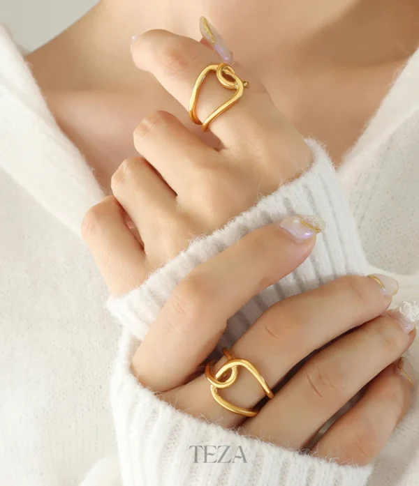 Double Ring Cross Ring – 18K Gold Plated Adjustable Fashion Jewelry for girls Double Ring Cross Ring – 18K Gold Plated Adjustable Fashion Jewelry for girls