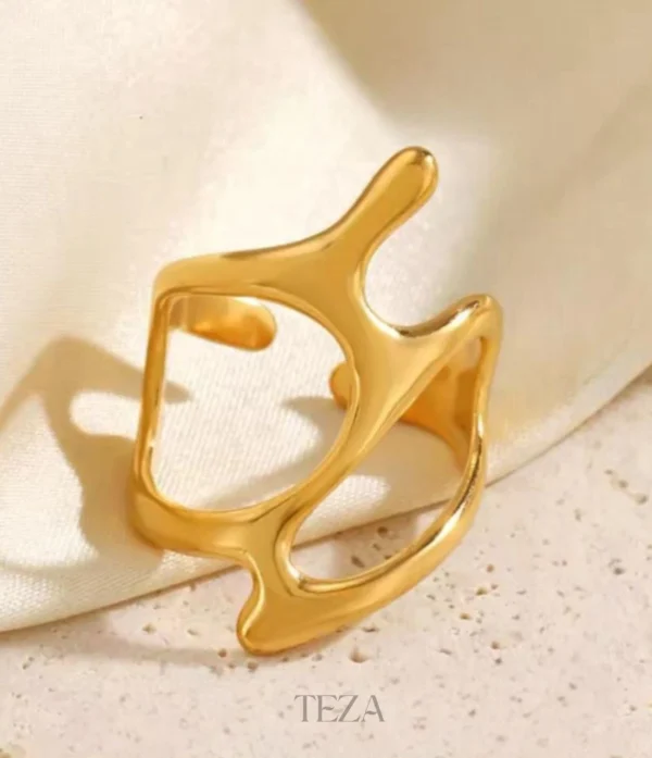 Geometric Chunky Adjustable Gold Plated Rings Geometric Chunky Adjustable Gold Plated Rings