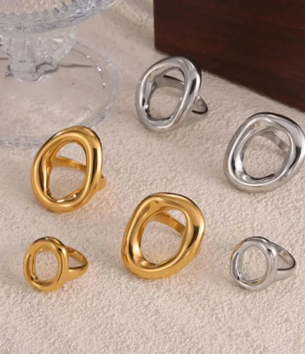 Korean Style Waterproof Non-Tarnish Rings – Elegant Stainless Steel Jewelry