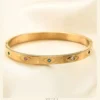 Simple Style Devil’s Eye 18K Gold Plated Bangle Teza Jewellery