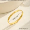 teza jewellery Real-Gold-Plated-18K-Gold-Cross-Heart-Shape-Flower-Titanium-Steel-Casual-Elegant-Waterproof-Non-Tarnish-Titanium-Steel-Bangle-1