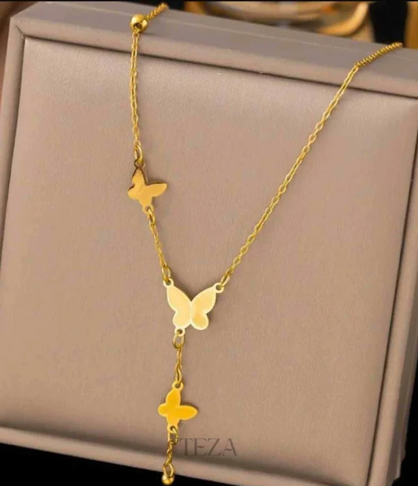18K Gold Plated Butterfly Pendant Necklace – Waterproof Jewelry Butterfly Pendant Necklace 18K Gold Plated – Waterproof Fashion Jewelry for Women