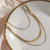 18KT Gold Plated Tri Layered Silk Chain for Women