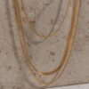 18KT Gold Plated Tri Layered Silk Chain for Women Layered Necklace