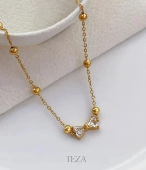 Diamond Bow Pendant Gold-Plated Anti-Tarnish Chain for Women – ₹199 Jewelry Diamond Bow Pendant Gold-Plated Anti-Tarnish Chain for Women – ₹199 Jewelry