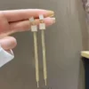 FashionAmora Korean Tassel Dangler Earrings for Women – Elegant Gold Plated Drop Jewelry (2) FashionAmora Korean Tassel Dangler Earrings for Women – Elegant Gold Plated Drop Jewelry