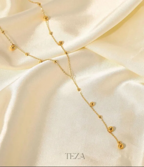 Gold Beaded Lariat Necklace Dainty Y-Shape Necklace for Gold Beaded Necklace Lariat Necklace for Women – Dainty Long Y-Shape Necklace