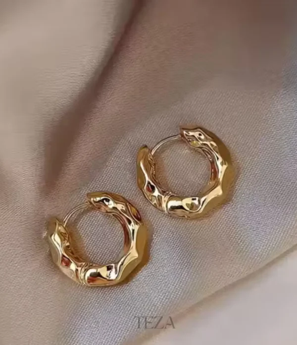 Irregular Circle Hoop Bali Earrings Irregular Circle Hoop Bali Earrings