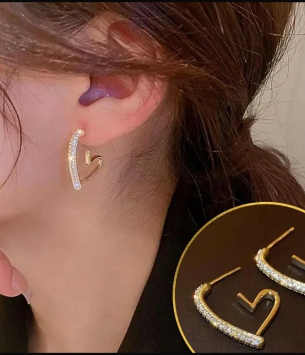 Korean Heart-Shaped Gold Plated Earrings for Women and Girls – Trendy Love-Inspired Jewelry Korean Heart-Shaped Gold Plated Earrings for Women and Girls – Trendy Love-Inspired Jewelry