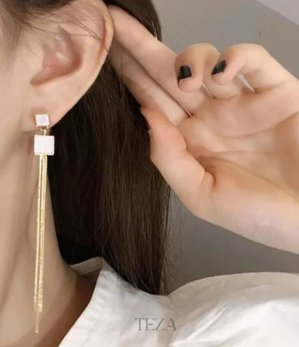 Korean Tassel Dangler Earrings Korean Tassel Dangler Earrings for Women | Trendy Long Drop Earrings