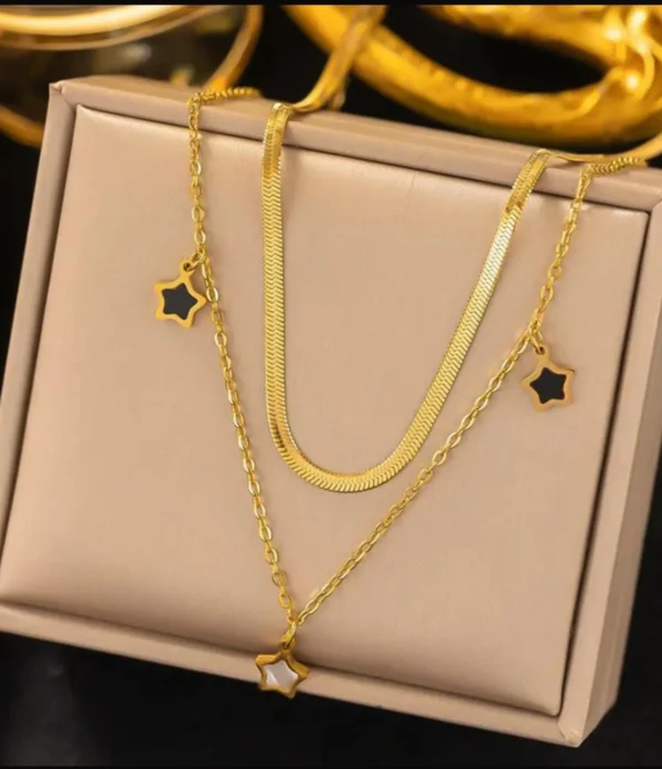 Multilayer Star Charm Necklace Stainless Steel Jewelry Multilayer Chain Star Charm Necklace for Women