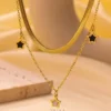 Multilayer Star Charm Necklace Stainless Steel Jewelry for girls Multilayer Star Charm Necklace Stainless Steel Jewelry for girls