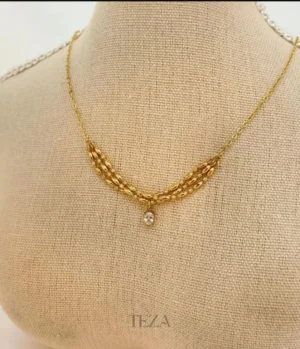 Simple Temperament Multi-Layer Tassel Zircon Stainless Steel Necklace for Women Simple Temperament Multi-Layer Tassel Zircon Stainless Steel Necklace for Women