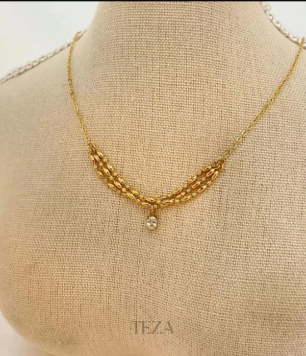 Simple Temperament Multi-Layer Tassel Zircon Stainless Steel Necklace for Women Simple Temperament Multi-Layer Tassel Zircon Stainless Steel Necklace for Women