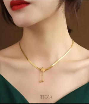 Stainless Steel Gold-Plated Butterfly Pendant Necklace for Women – Trendy Jewelry Stainless Steel Gold-Plated Butterfly Pendant Necklace for Women – Trendy Jewelry