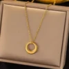 Stainless Steel Irregular Oval Hollow Circle Necklace – Non-Tarnish Pendant Necklace for Women Stainless Steel Irregular Oval Hollow Circle Necklace – Non-Tarnish Pendant Necklace for Women